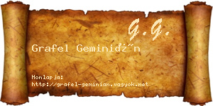 Grafel Geminián névjegykártya